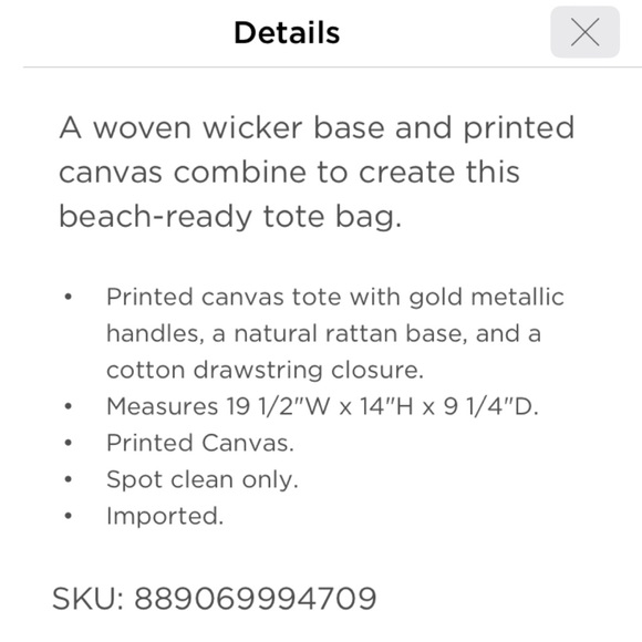 NWT Lilly Pulitzer Wicker & Canvas beach Tote
Color: Celestial Blue Seek And Sea - Picture 2 of 7